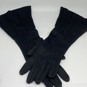 Ladies vintage 1950s elegant 3/4 beaded cocktail gloves